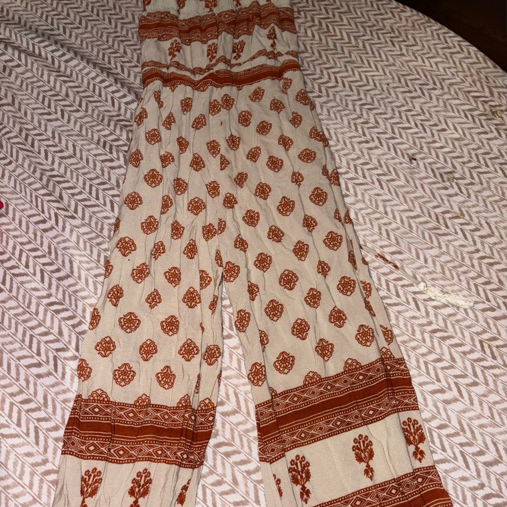 By Together Cream and Orange Floral Skirt